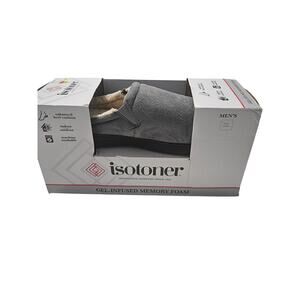 Isotoner Gel Infused Memory Foam Slippers Gray Size XL  11-12